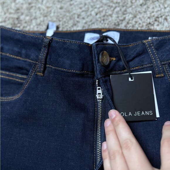 NEW Lola Denim-Alice Flare High-Rise Dark Blue Stretch Premium Denim Jeans 32 - Picture 10 of 14